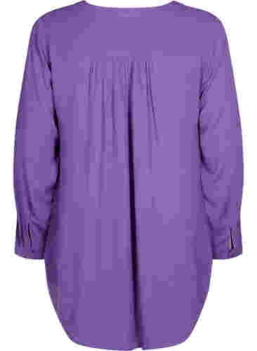 	 Viskose-Tunika mit V-Ausschnitt, Deep Lavender, Packshot image number 1