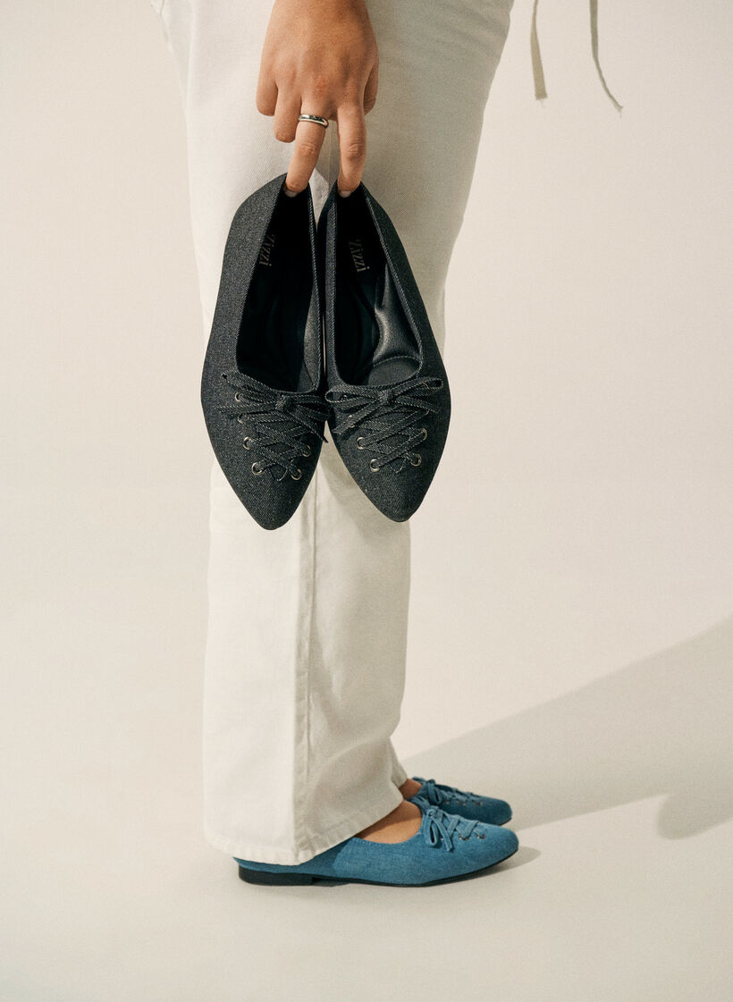 Ballerina mit Schn&uuml;rdetail, Schwarz, Image image number 0