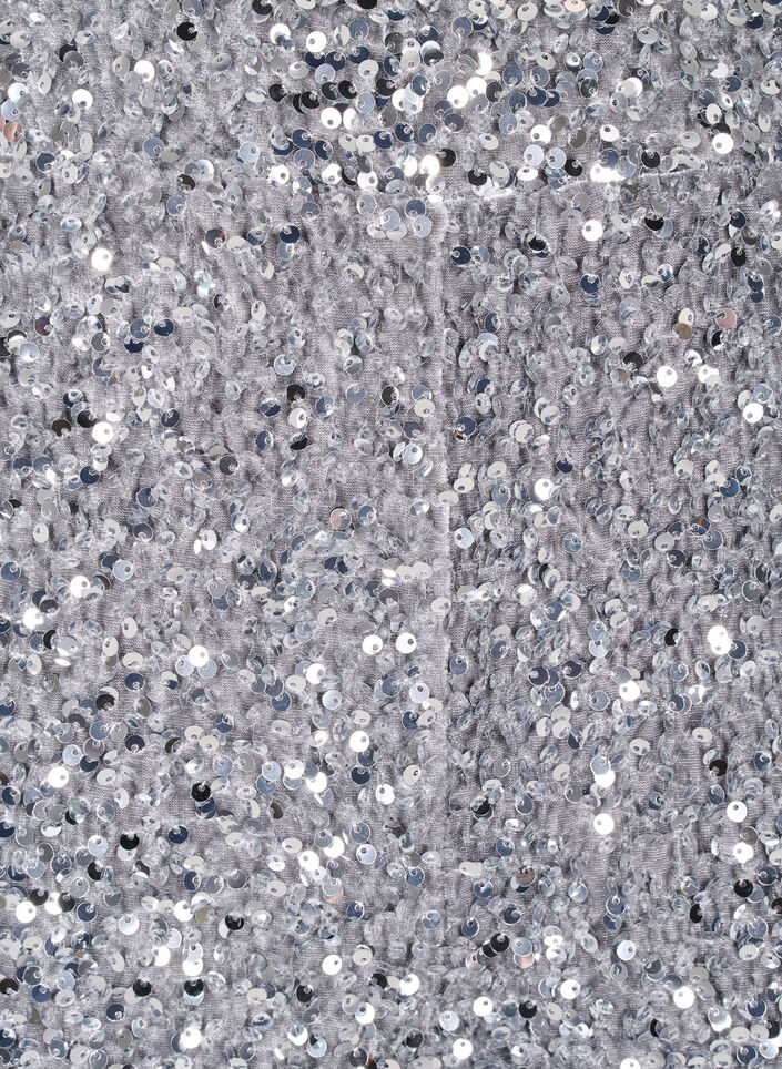 Lockere Paillettenhose mit hohem Taillensitz, Silver, Packshot image number 2