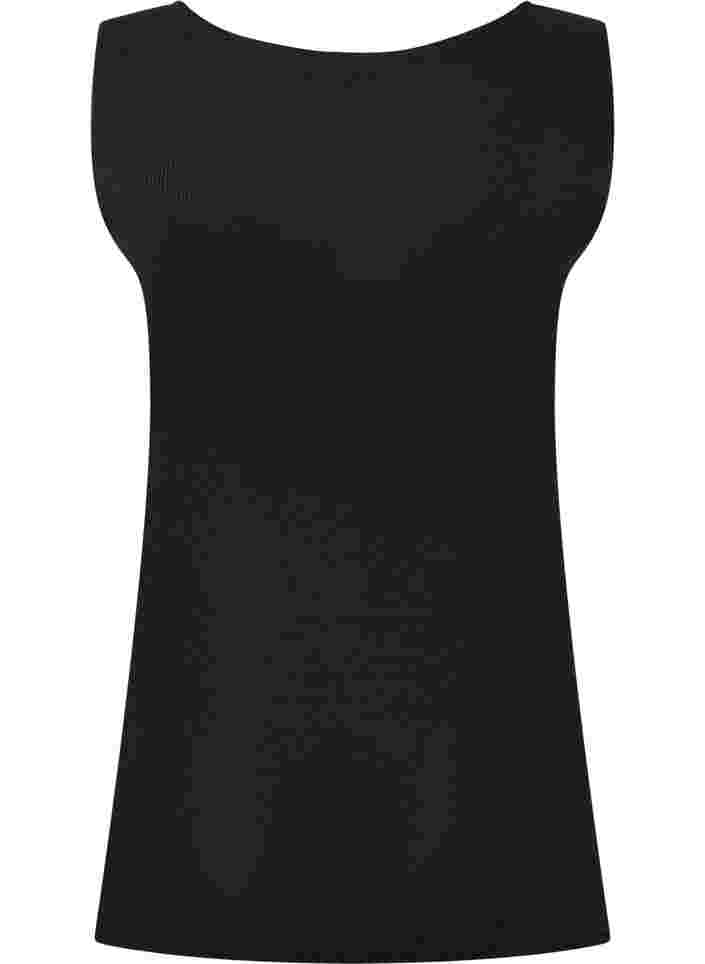 Ripp-Nachthemd mit Spitze, Black, Packshot image number 1