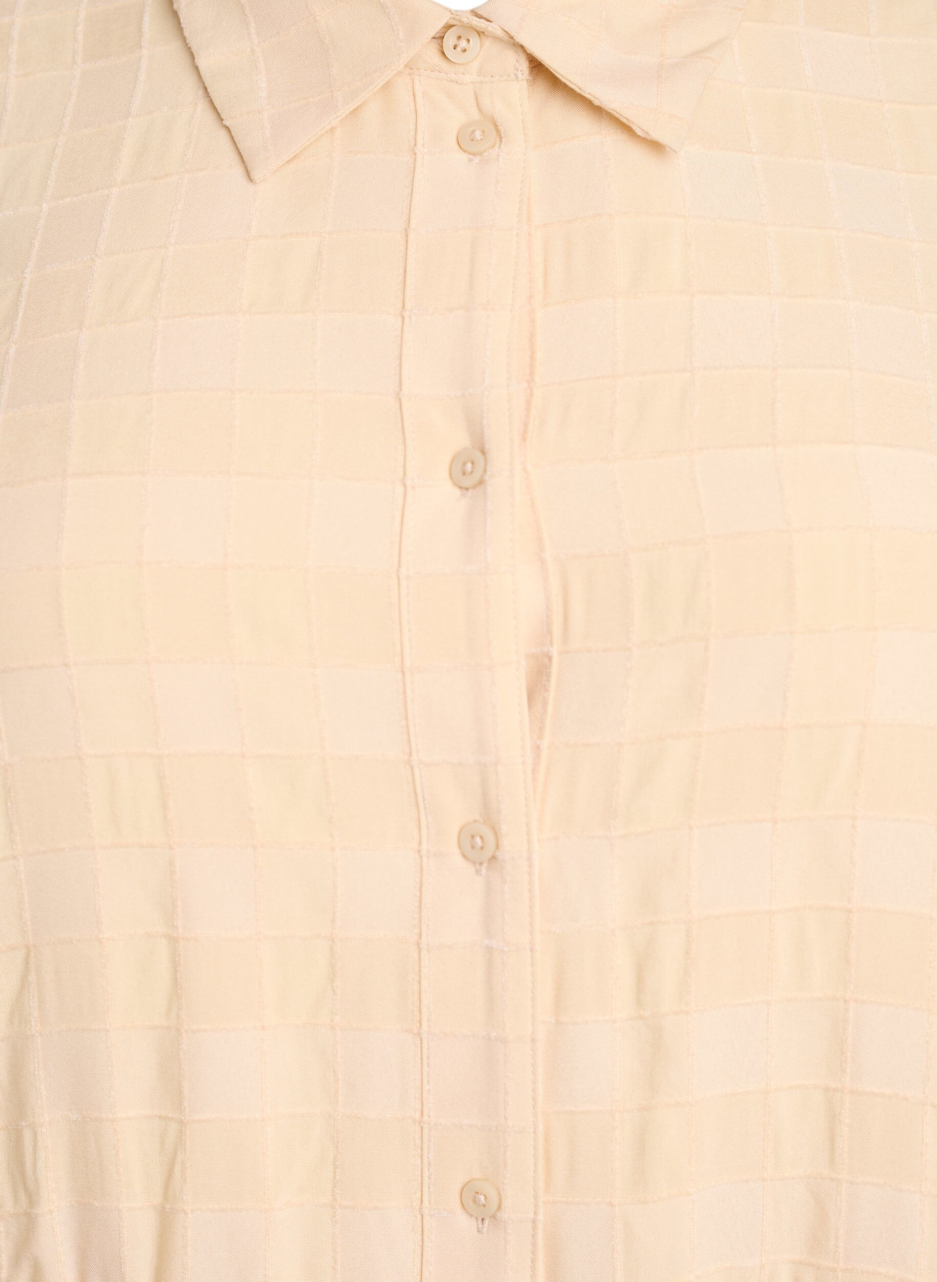 Zizzi Kurzes Hemdblusenkleid mit Karomuster und 1/2-&Auml;rmeln, Gelb, Packshot image number 2