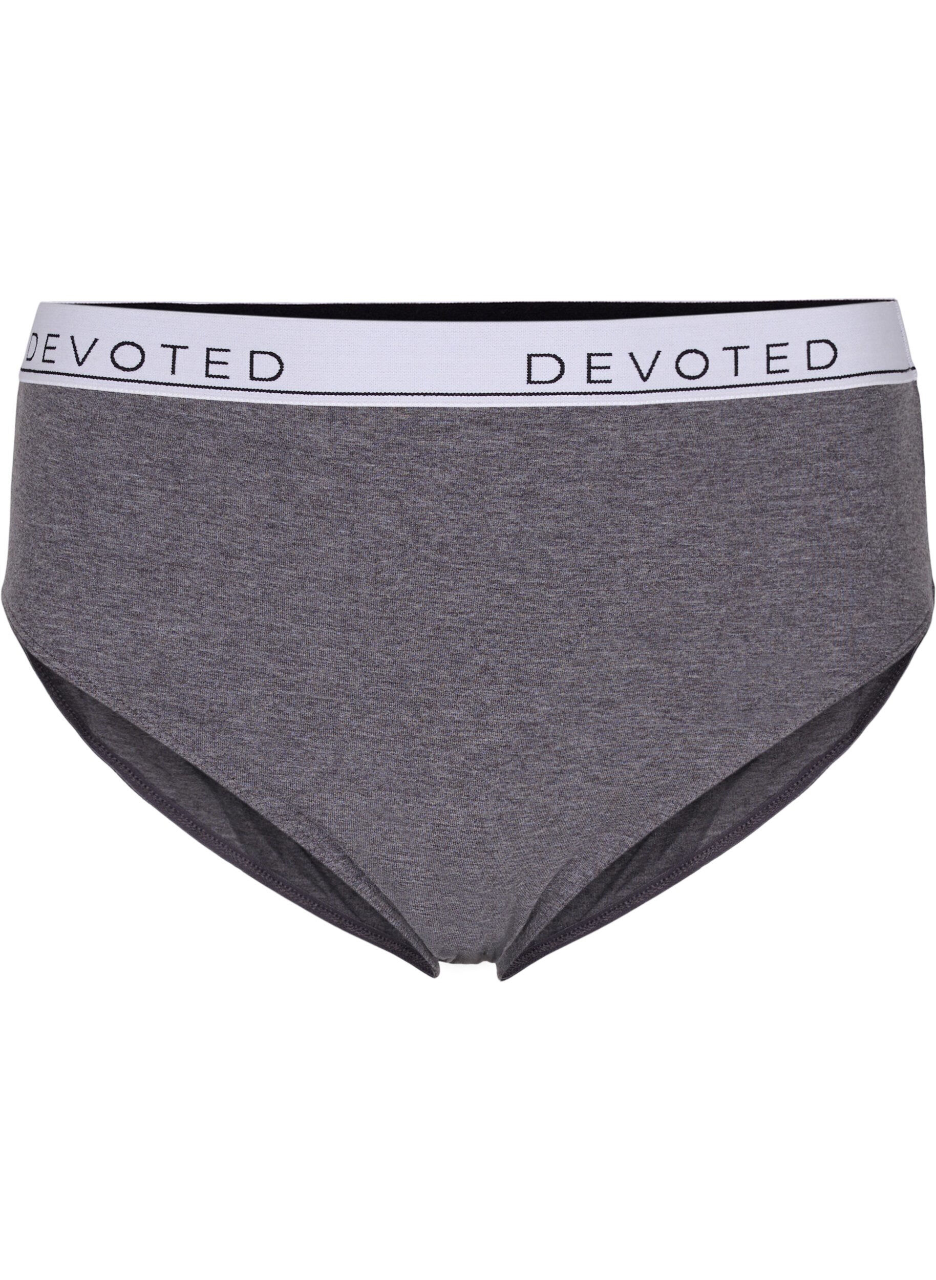 Zizzi Melierter Slip mit regul&auml;rer Taille, Grau, Packshot image number 0