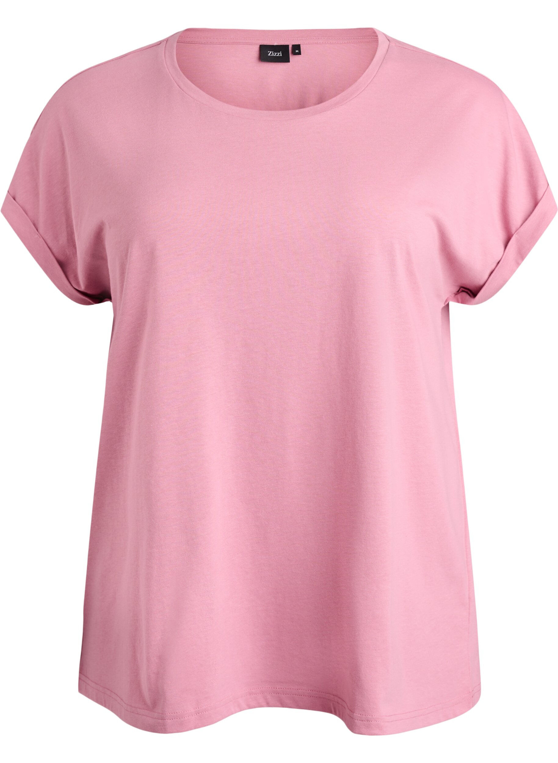 ZizziKurz&auml;rmeliges T-Shirt aus Baumwollmischgewebe, Rot, Packshot image number 0
