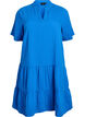 Kurzes A-Linien-Kleid aus Baumwollmusselin, Blau, Packshot image number 0