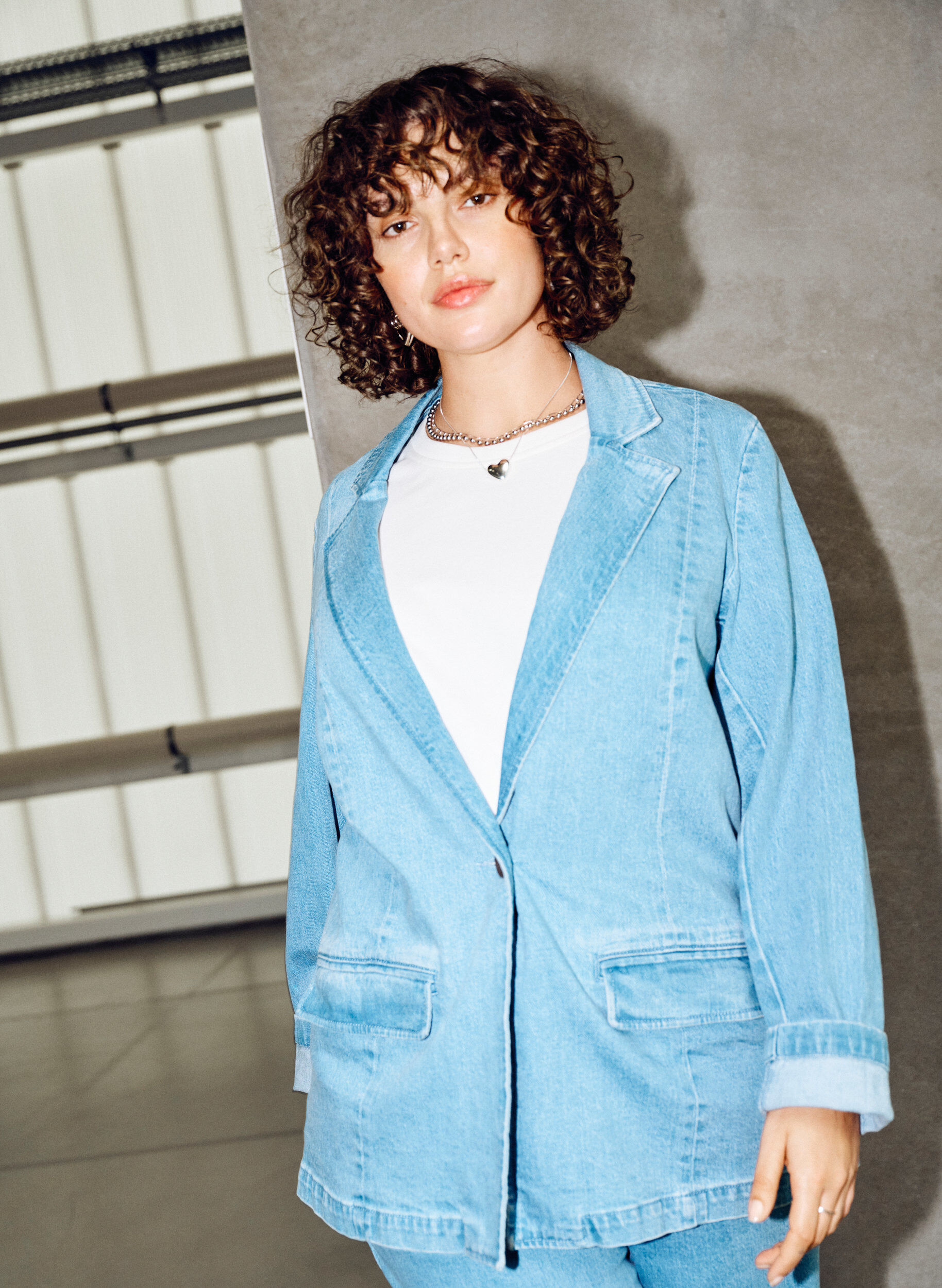 Denimblazer mit Taschen