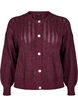 Gestrickter Cardigan mit Lochmuster, Dunkles Bordeaux, Packshot image number 0
