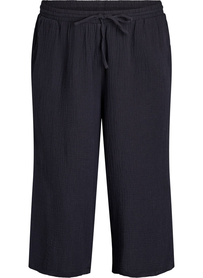 Culotte-Hosen mit hoher Taille, Schwarz, Packshot image number 0