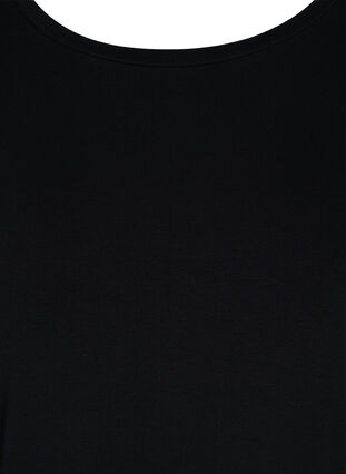 Kurzarm Tunika aus Viskose mit Schnüren Details, Black, Packshot image number 2