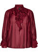Viskosebluse mit R&uuml;schen und langen &Auml;rmeln, Rot, Packshot image number 0