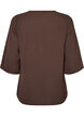 Bluse mit V-Ausschnitt und 3/4-&Auml;rmeln, Braun, Packshot image number 1