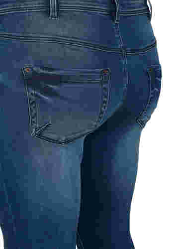 Cropped Amy Jeans mit Reißverschluss, Dark blue denim, Packshot image number 3