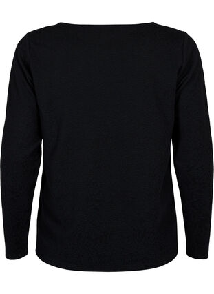 Langärmelige Bluse mit Textur, Black, Packshot image number 1