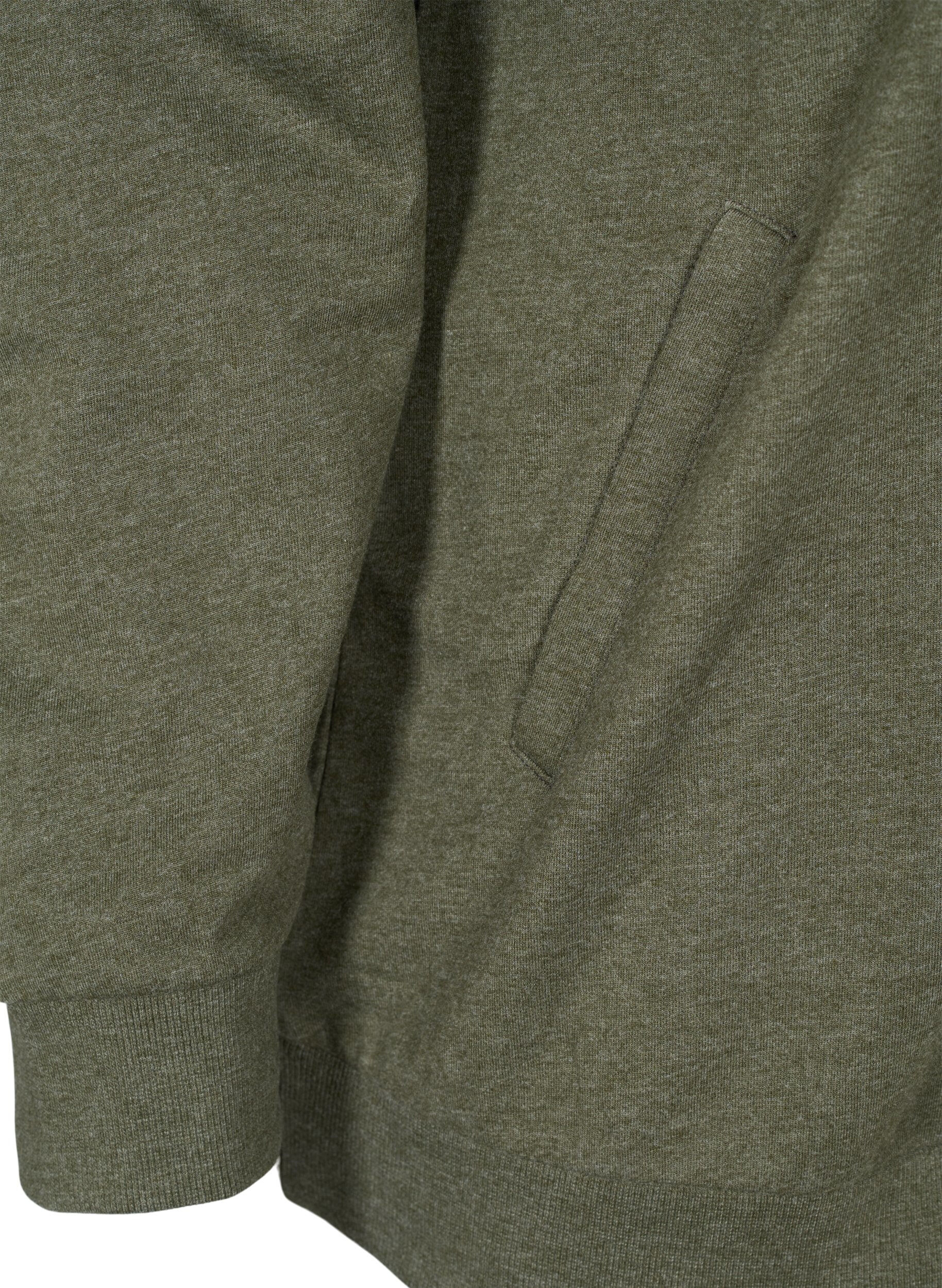 Zizzi Sweat-Cardigan mit Rei&szlig;verschluss und Kapuze, Forest Night, Packshot image number 3