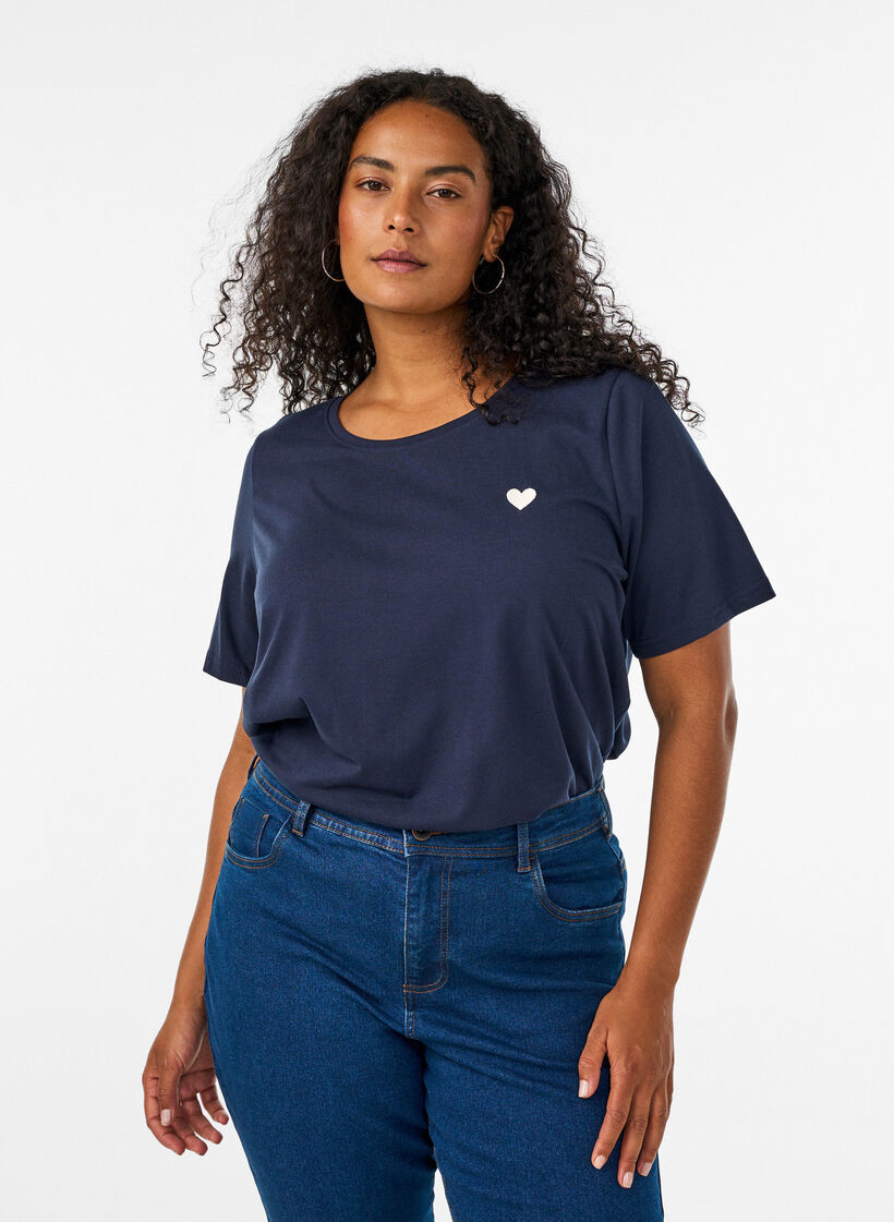 T-Shirt mit Print, Blau, Model image number 0