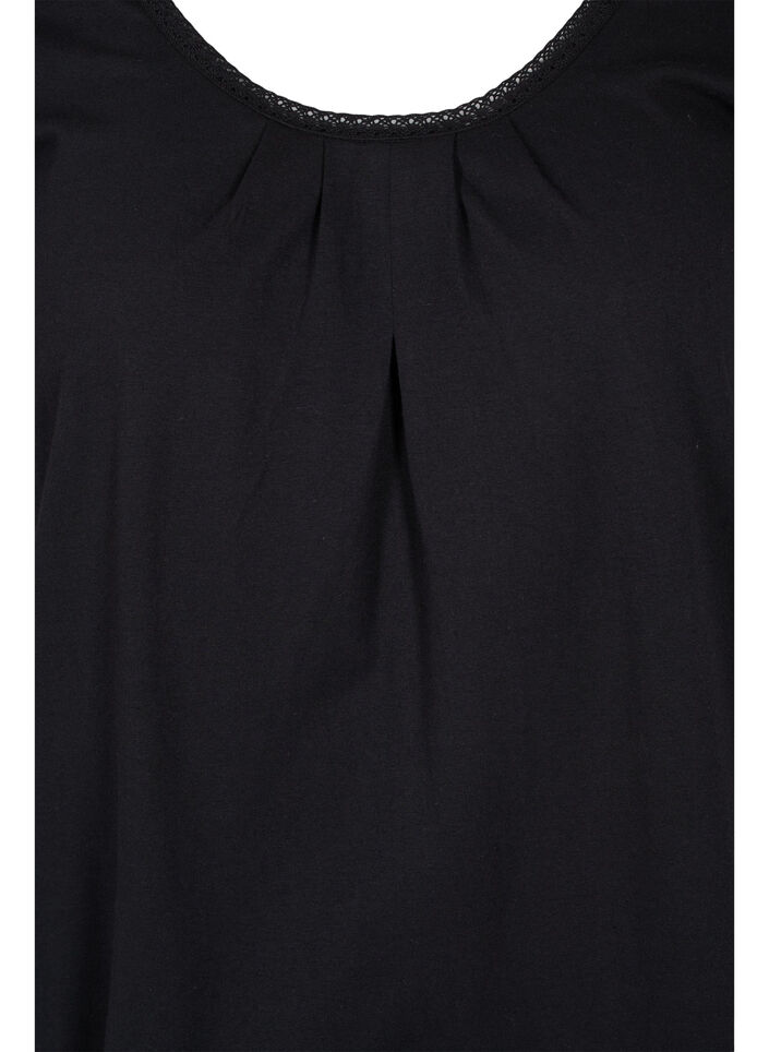 Kurzarm Baumwoll-T-Shirt, Black, Packshot image number 2