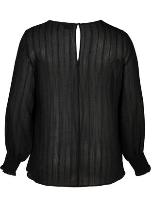 Langarm Bluse mit Smock, Black, Packshot image number 1