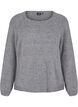 Locker sitzende Strickbluse mit Rundhalsausschnitt, Medium Grey Melange, Packshot image number 0