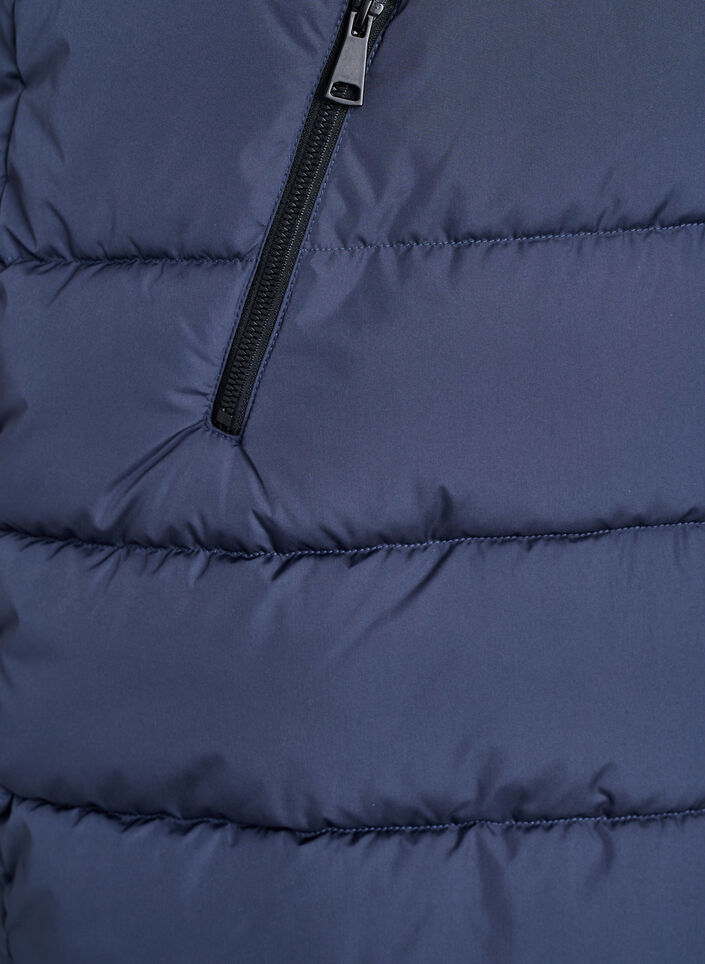 Langer Weste mit Kapuze und Taschen, Blau, Packshot image number 3