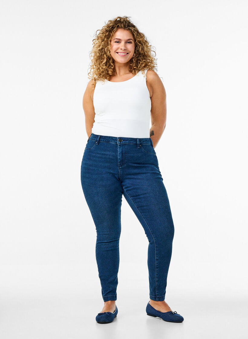 Jeggings aus Baumwollmischung, Blau, Model image number 0