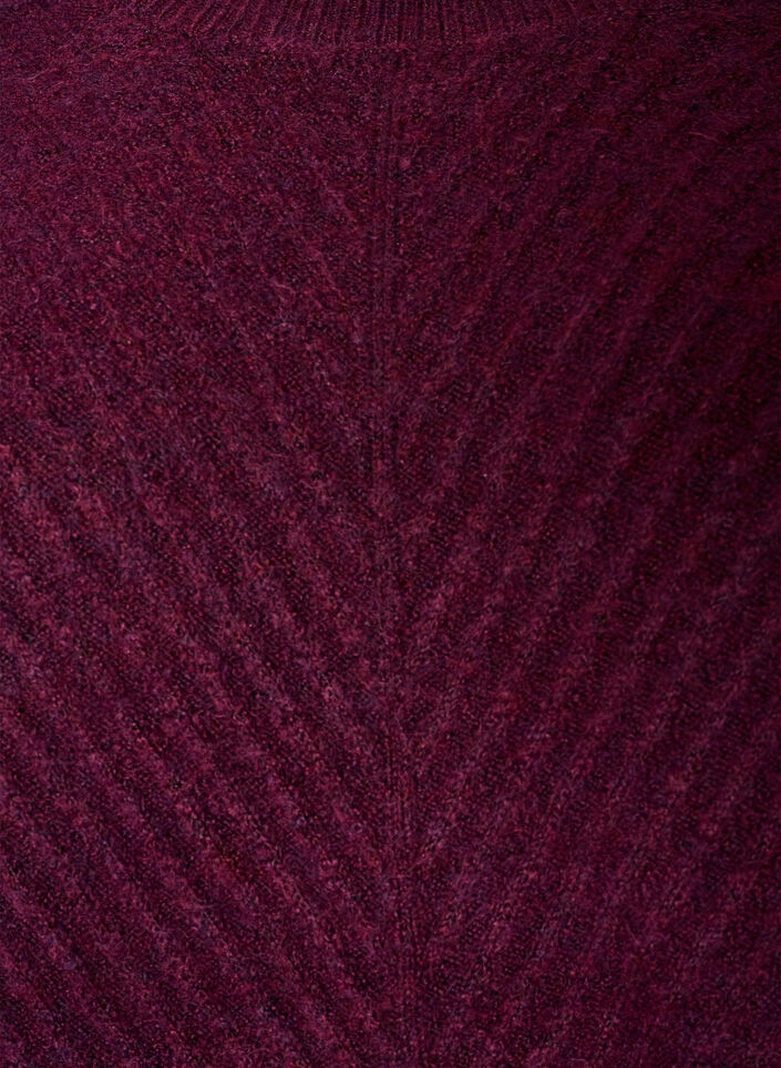 Strickbluse mit V-f&ouml;rmigem Rippenmuster und Schlitzen, Rot, Packshot image number 2