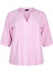 Gestreifte Bluse aus einer Leinen-Viskose-Mischung, Pink, Packshot image number 0