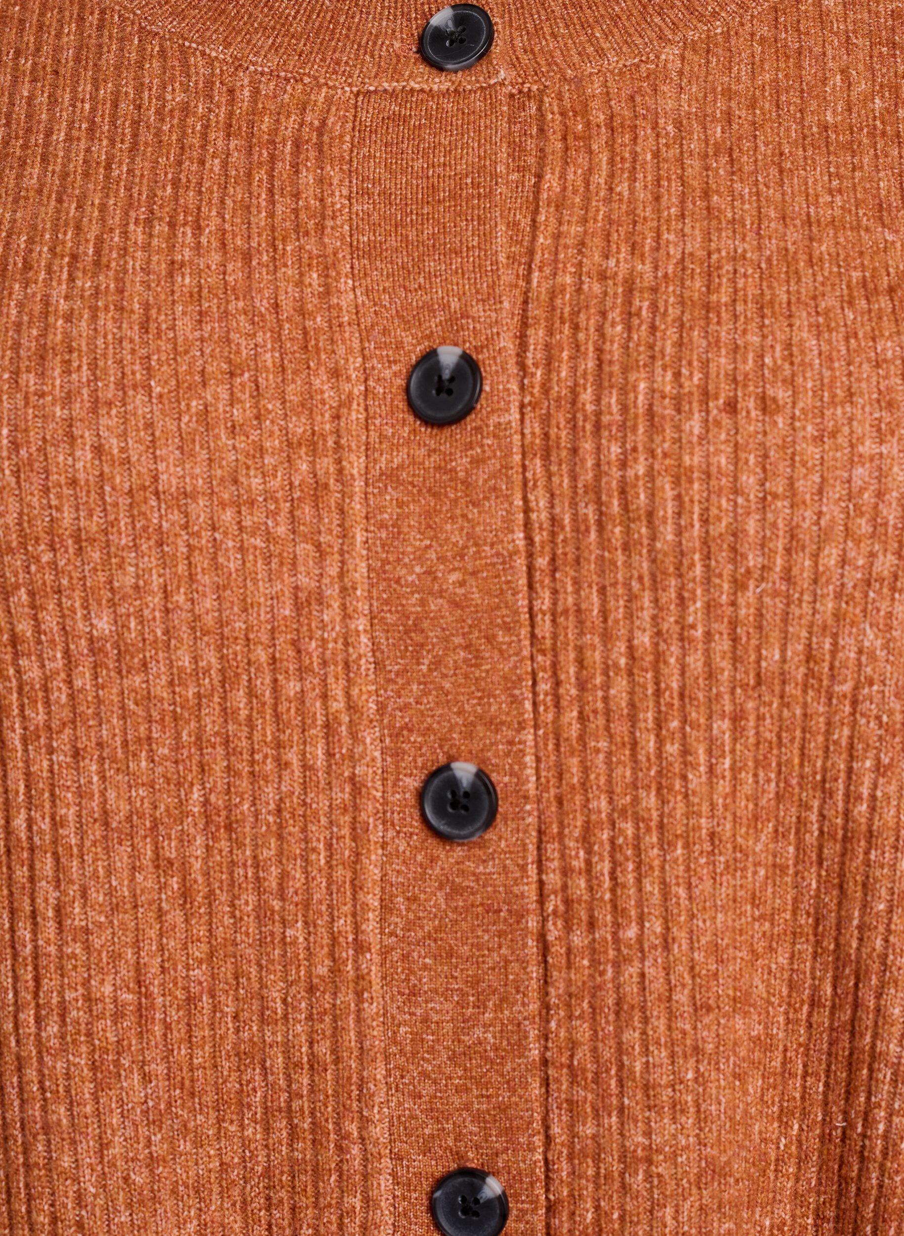 Zizzi Rippenstrick Strickjacke mit Kn&ouml;pfen, Orange, Packshot image number 2