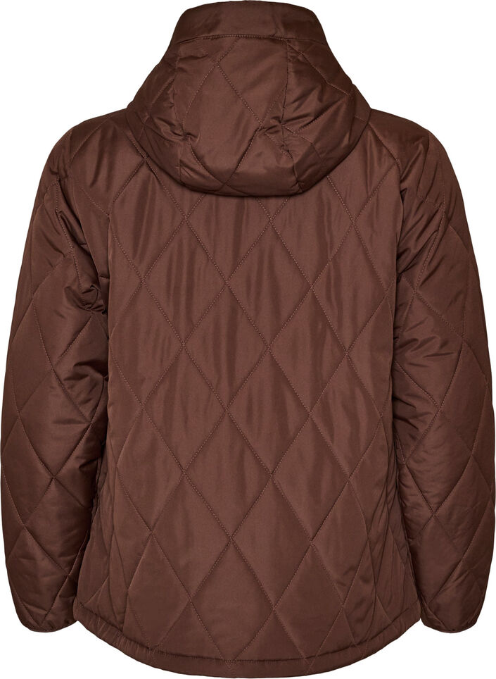 Leicht wattierte Jacke mit Rautensteppung, Braun, Packshot image number 1