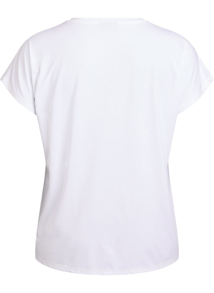 Einfarbiges Trainings-T-Shirt, Wei&szlig;, Packshot image number 1