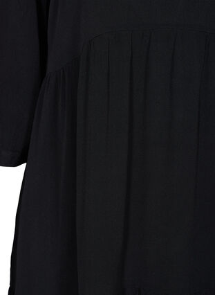 Viskosekleid mit 3/4-Ärmel und A-Linie, Black, Packshot image number 2