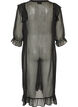 Midikleid aus einem leichten, transparenten Stoff mit Punkten und R&uuml;schen, Schwarz, Packshot image number 1