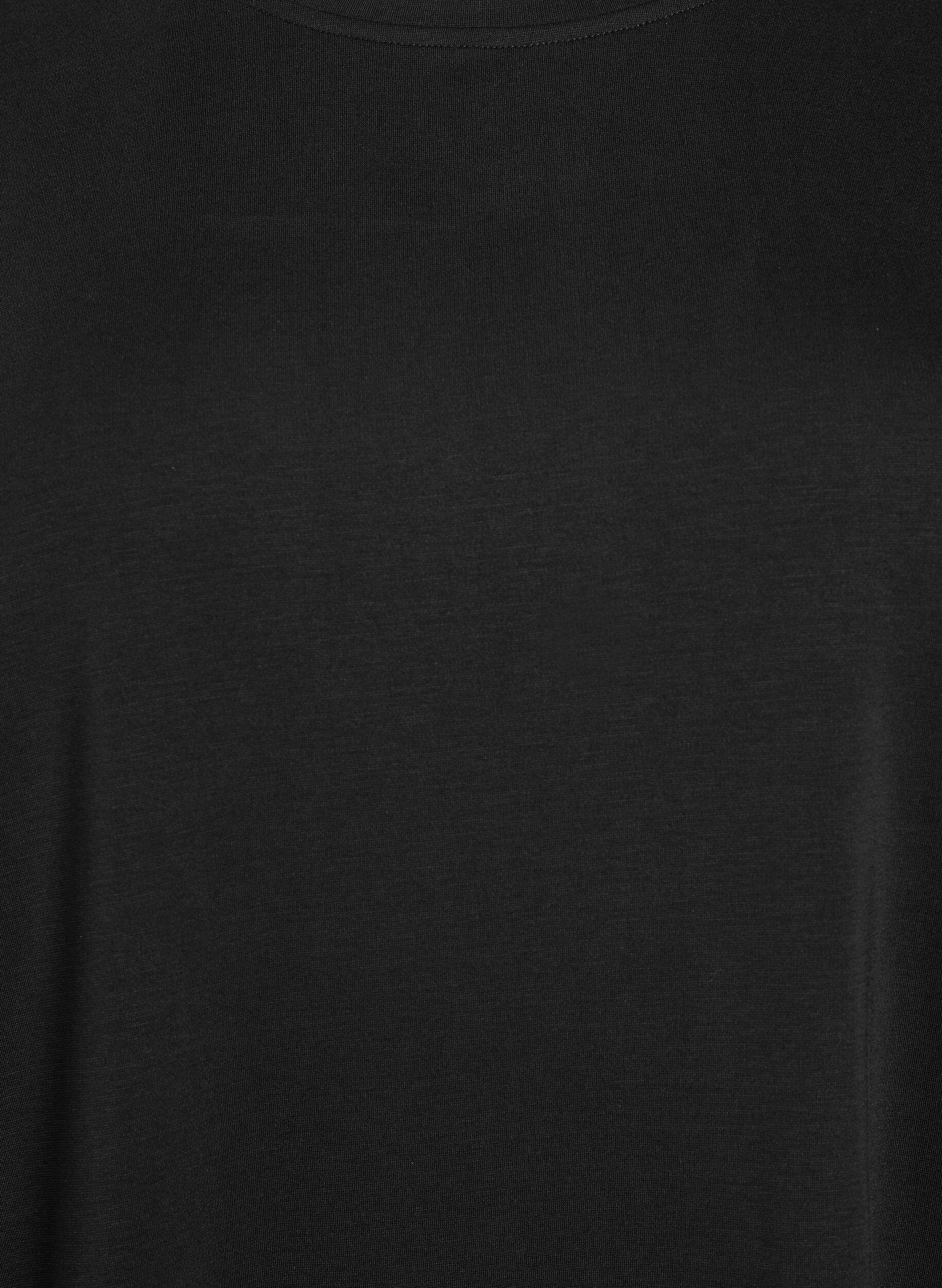 Zizzi T-Shirt-Kleid aus Jersey mit einer Lage aus Spitze, Schwarz, Packshot image number 2