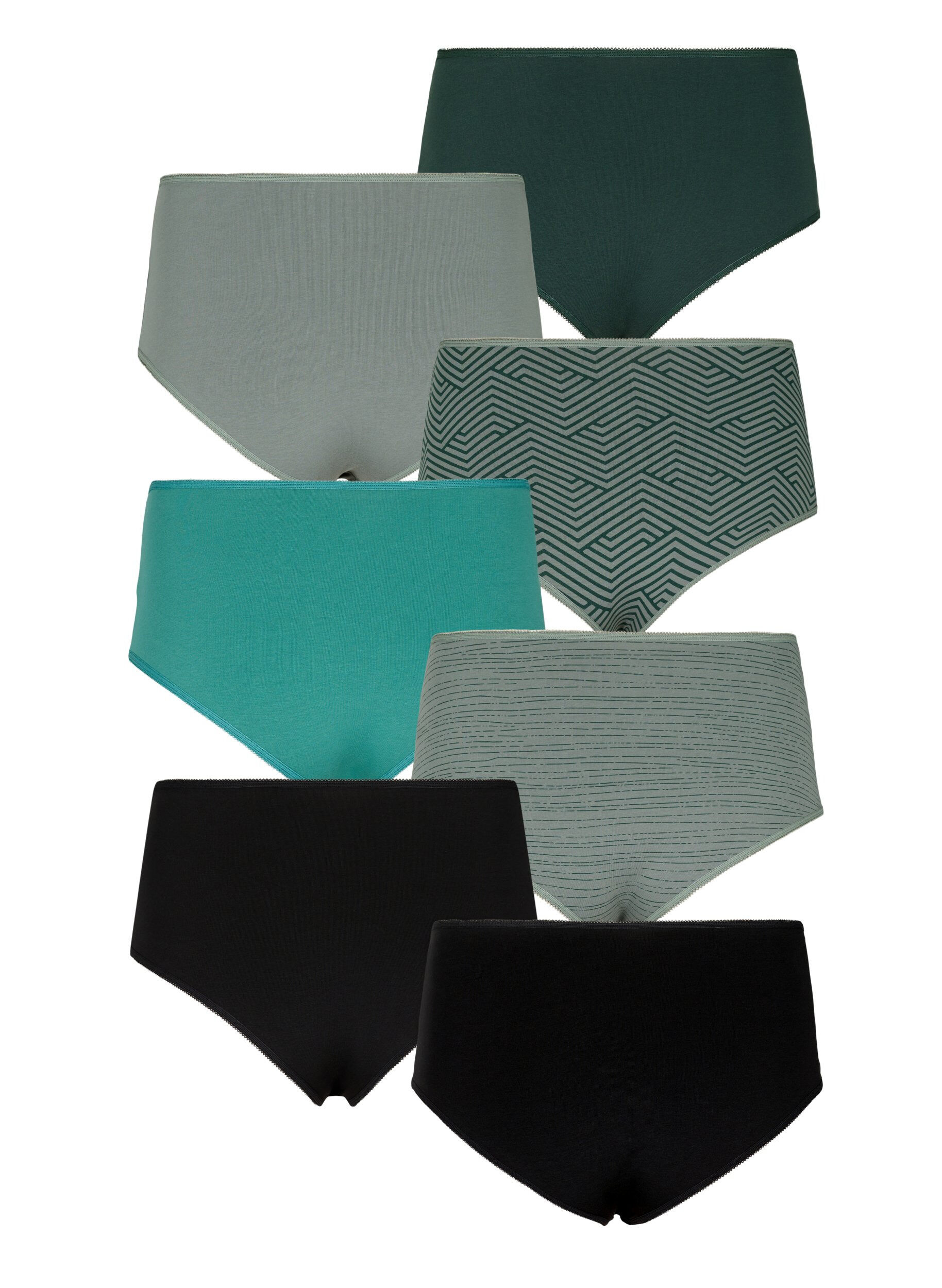 Zizzi 7-Pack Hipster mit regul&auml;rer Taille, Scarab Multi Pack, Packshot image number 1