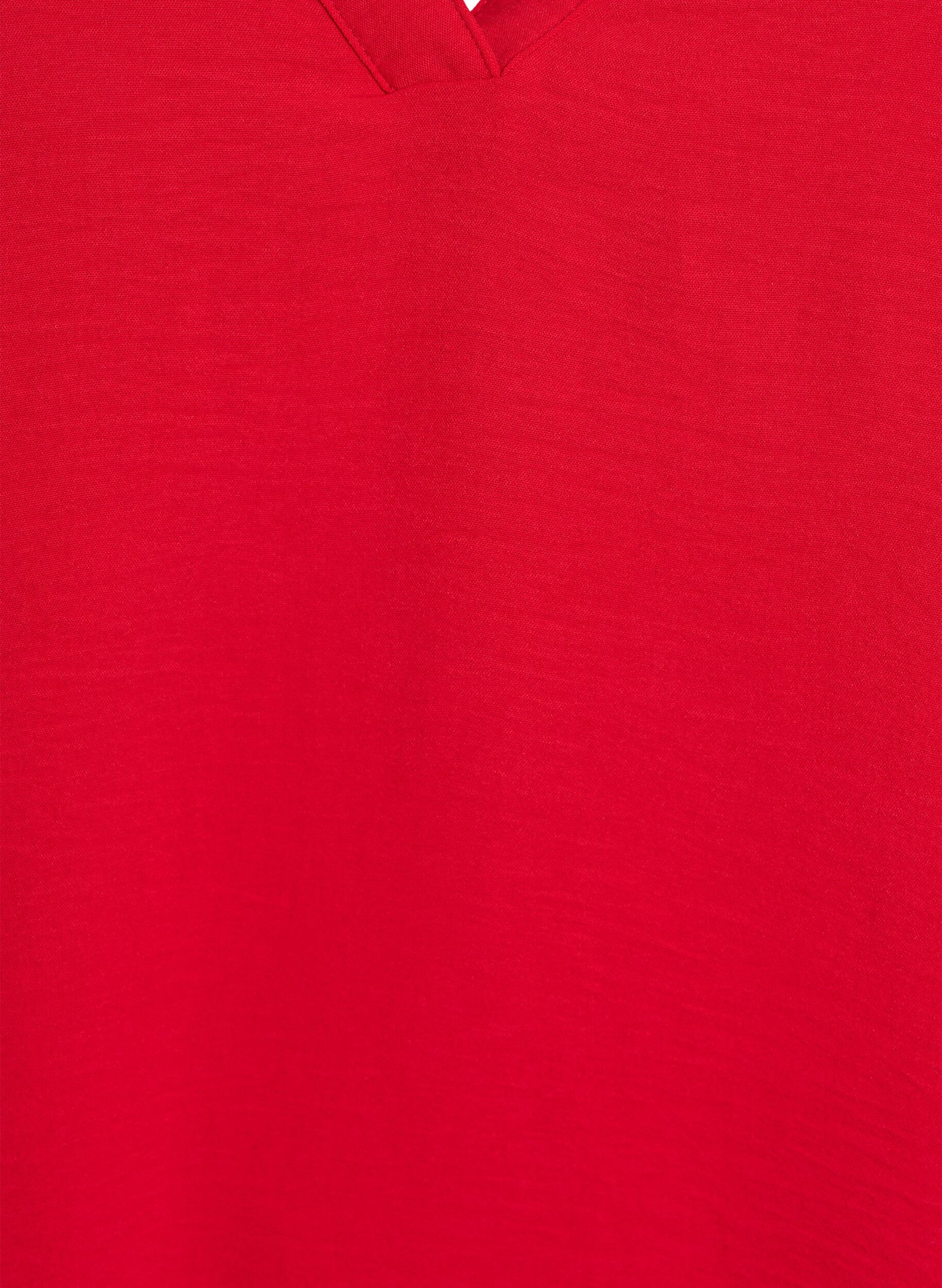 Zizzi &Auml;rmelloses Oberteil mit Faltendetails, Rot, Packshot image number 2