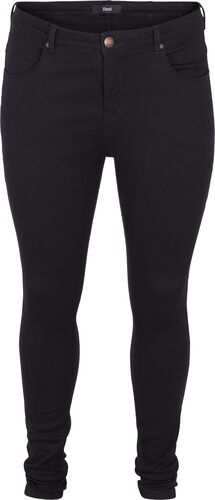 Super Slim Amy Jeans mit hoher Taille, Black, Packshot image number 0