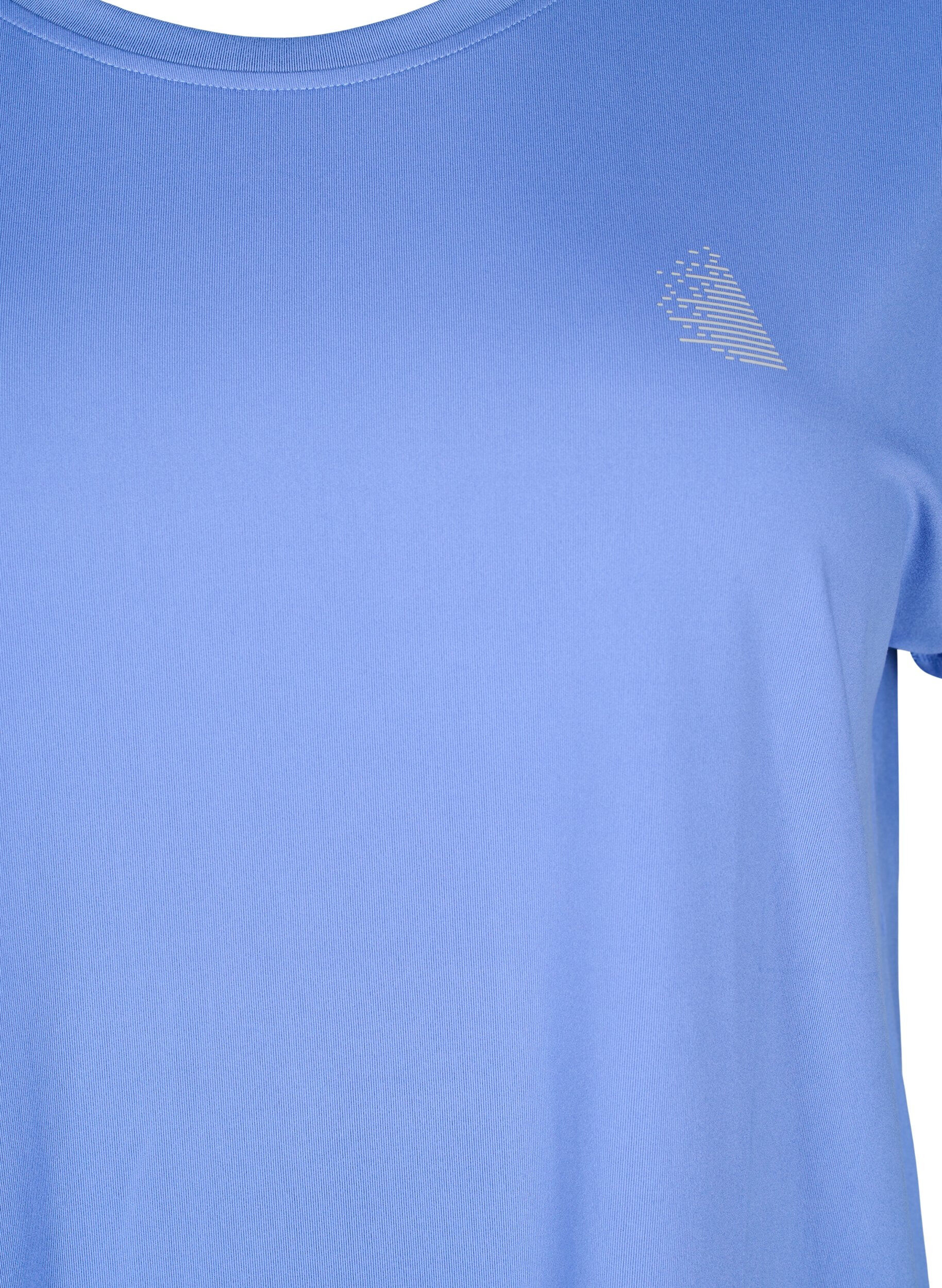 Zizzi Einfarbiges Trainings-T-Shirt, Blau, Packshot image number 2