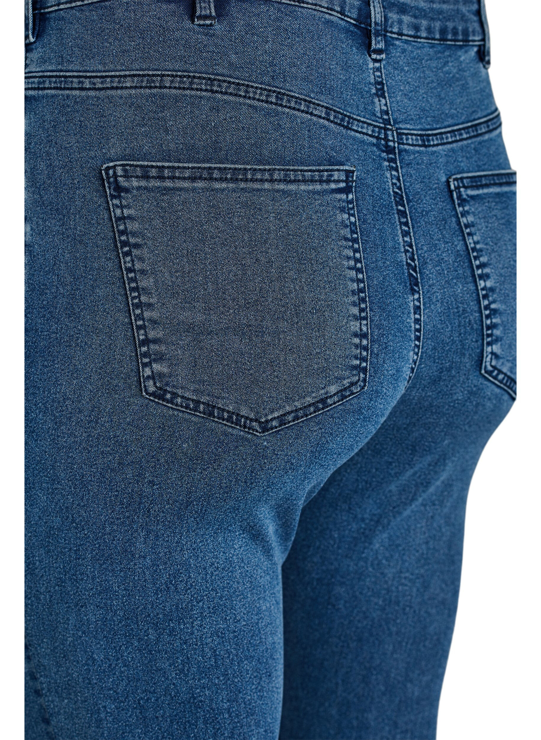 Zizzi Amy Super Slim Fit Jeans mit hoher Taille, Blau, Packshot image number 3