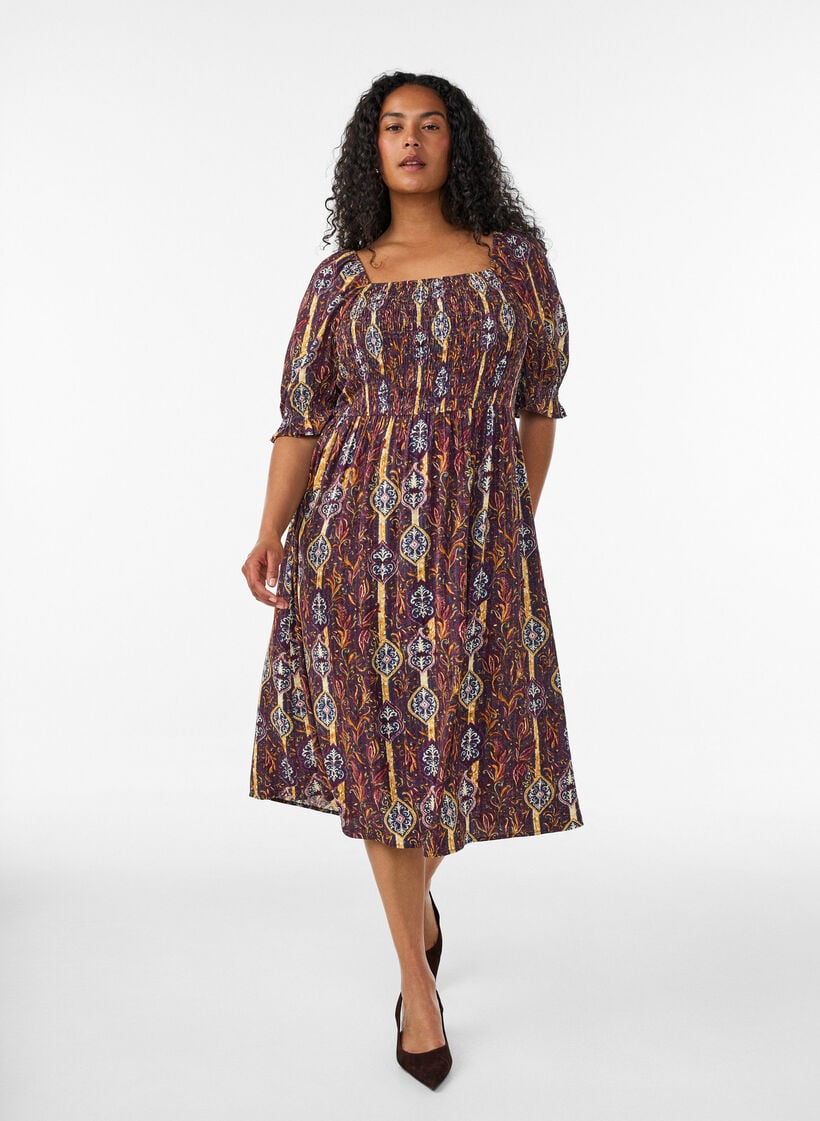 Sommerkleid aus Viskose mit Paisleymuster, Lila, Model image number 0