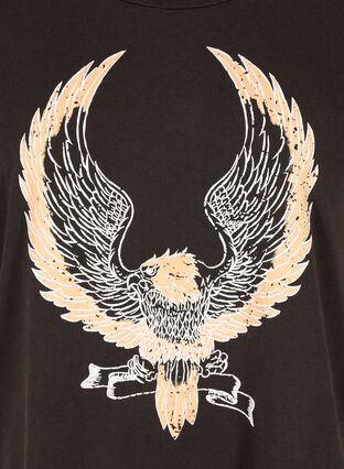 T-Shirt aus Baumwolle mit Aufdruck, Black ACID WASH, Packshot image number 2