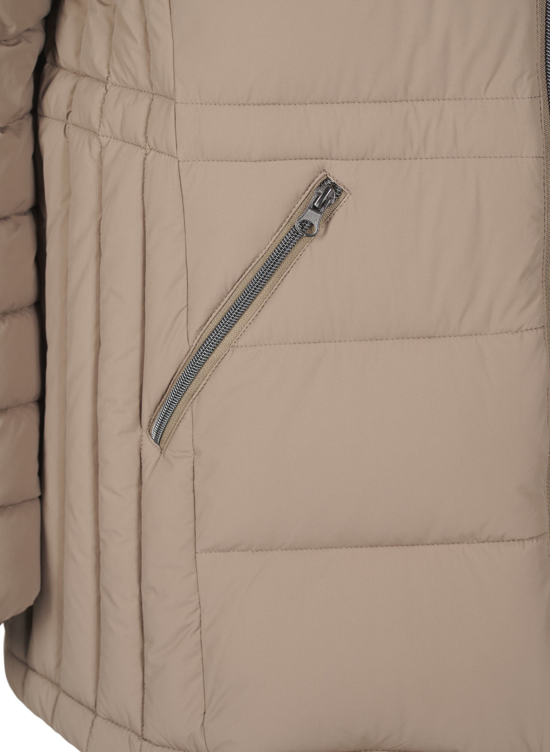 Zizzi Kurze Steppjacke mit Taschen, Beige, Packshot image number 3