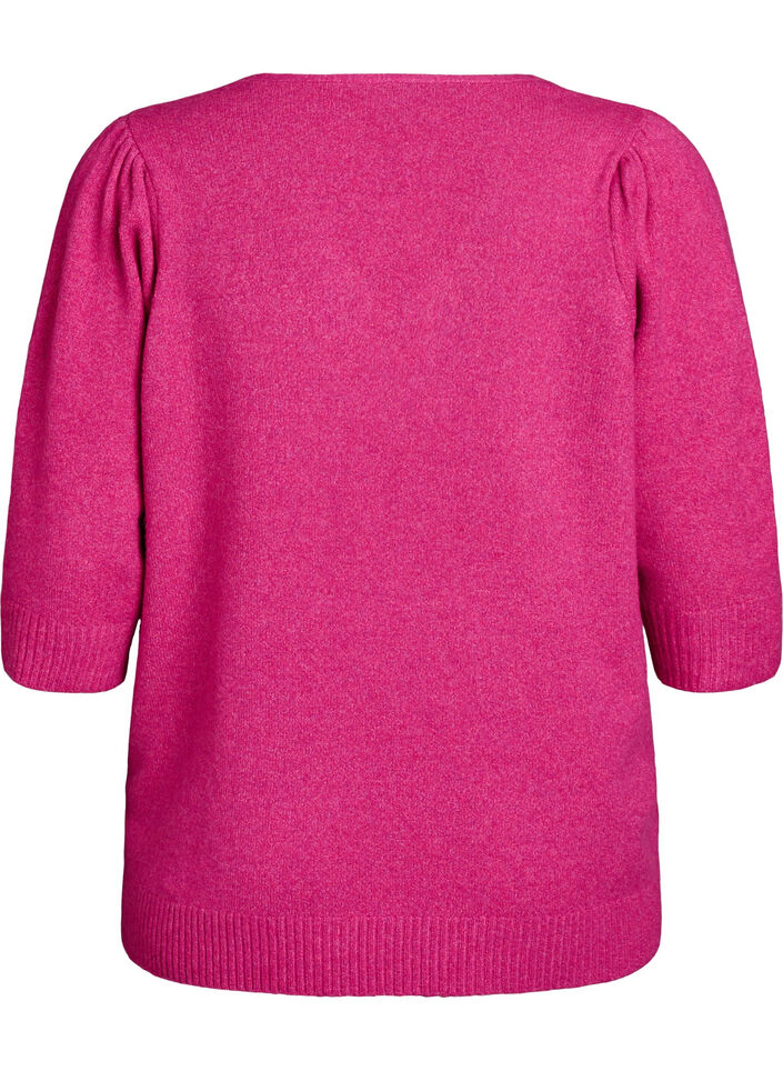 Gestrickte Bluse mit gestickten Blumen, R. Rose Mel. Comb, Packshot image number 1