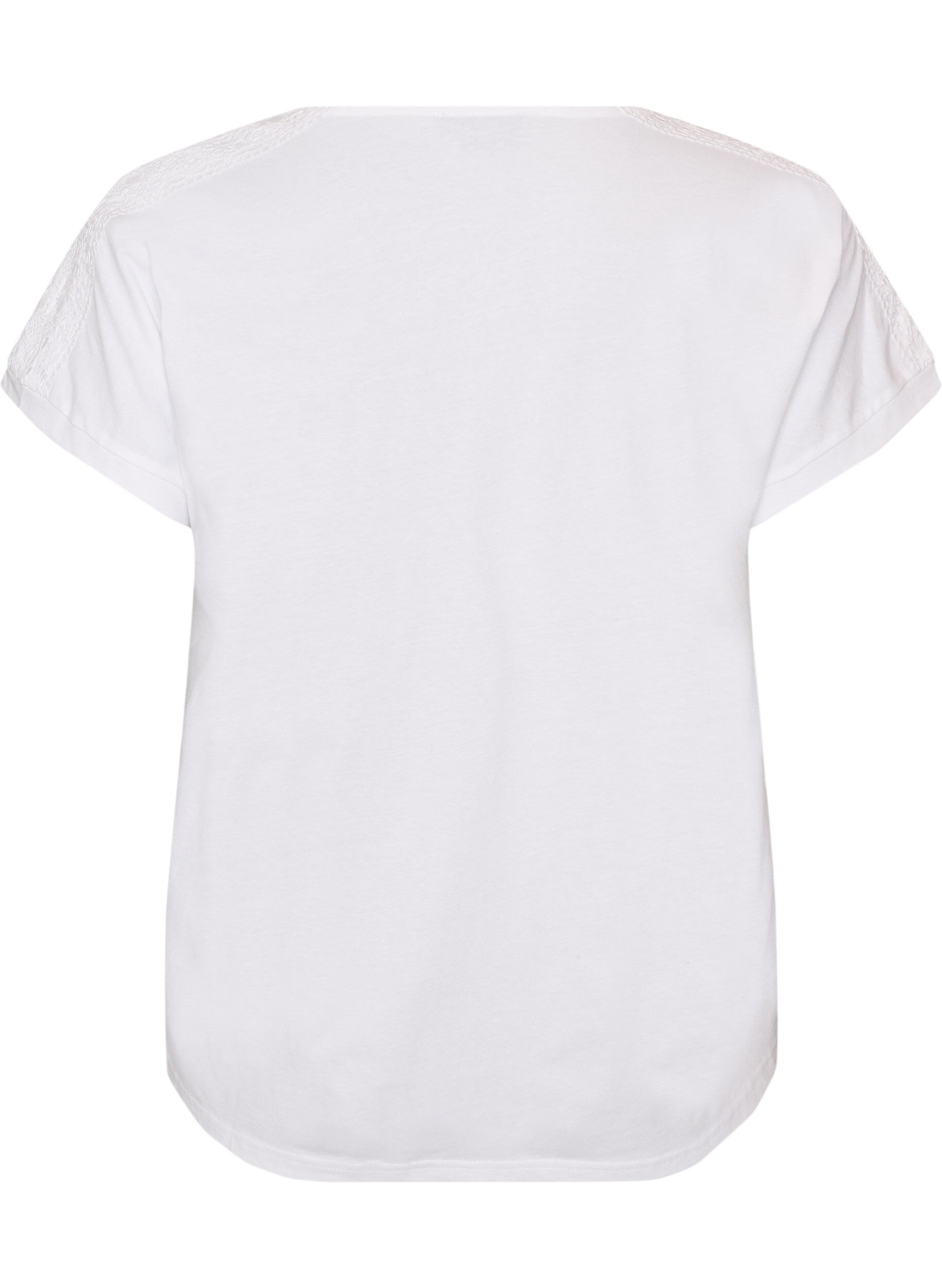 ZizziT-shirt aus Baumwolle mit H&auml;keldetail, Wei&szlig;, Packshot image number 1
