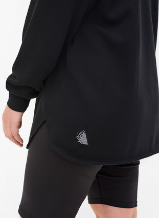 Sweatshirt mit Kapuze und Schlitz, Black, Model image number 2