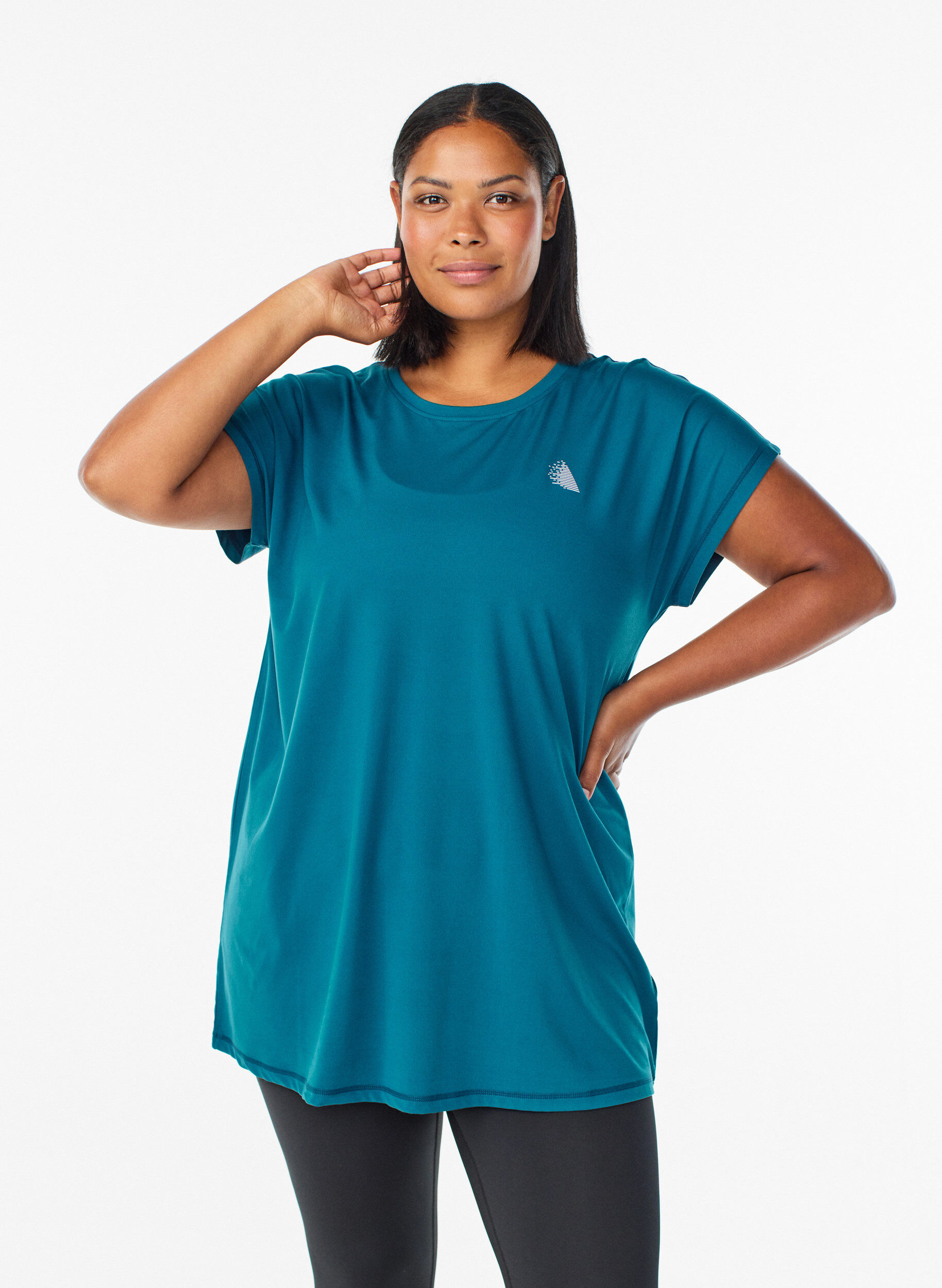 ZizziLanges Trainingsshirt, Petrol, Model image number 0