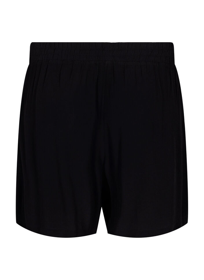 Locker sitzende Shorts aus Viskose, Black, Packshot image number 1