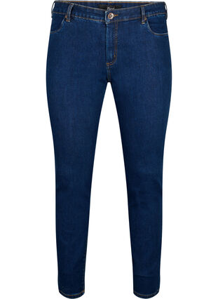 Slim Fit Emily Jeans mit normaler Taille., Dark blue, Packshot image number 0