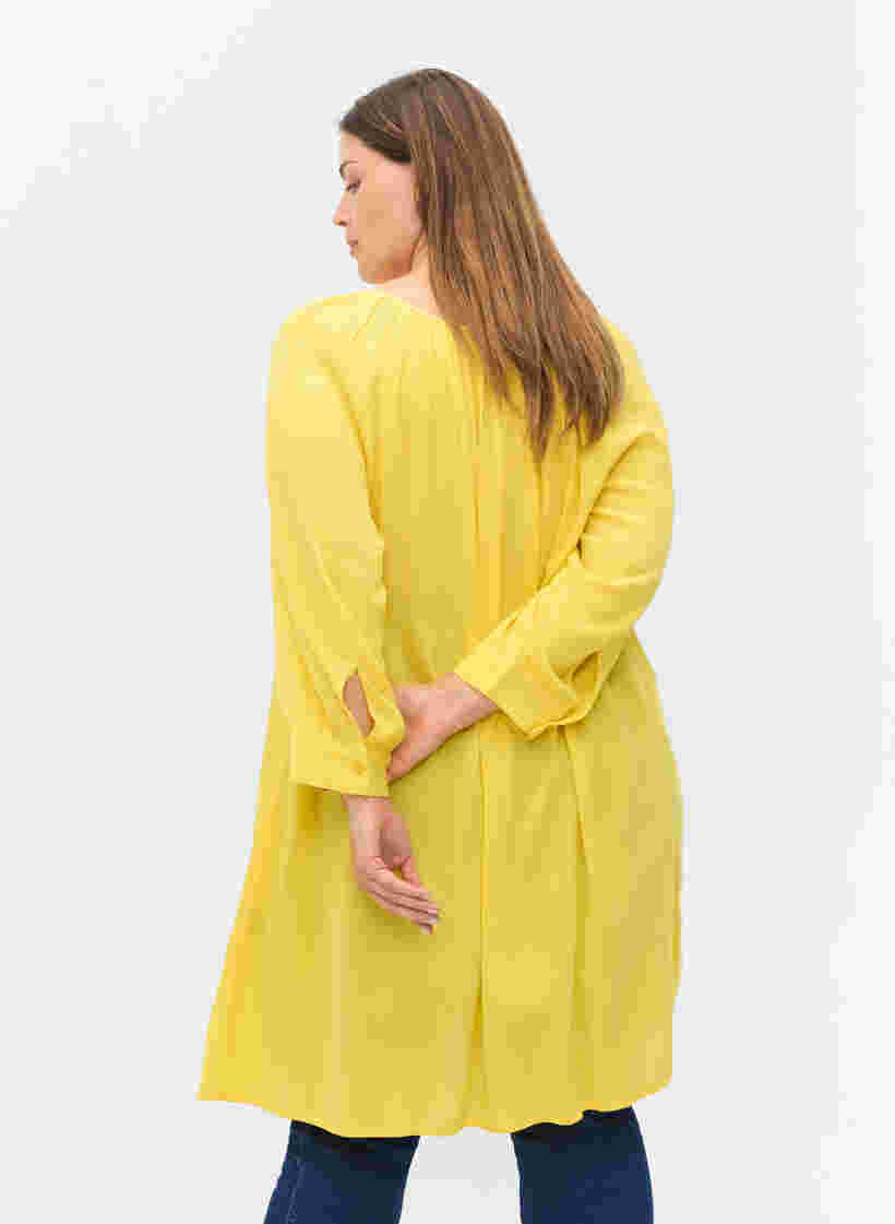Tunika aus Viskose mit 3/4-Ärmeln, Primrose Yellow, Model image number 1