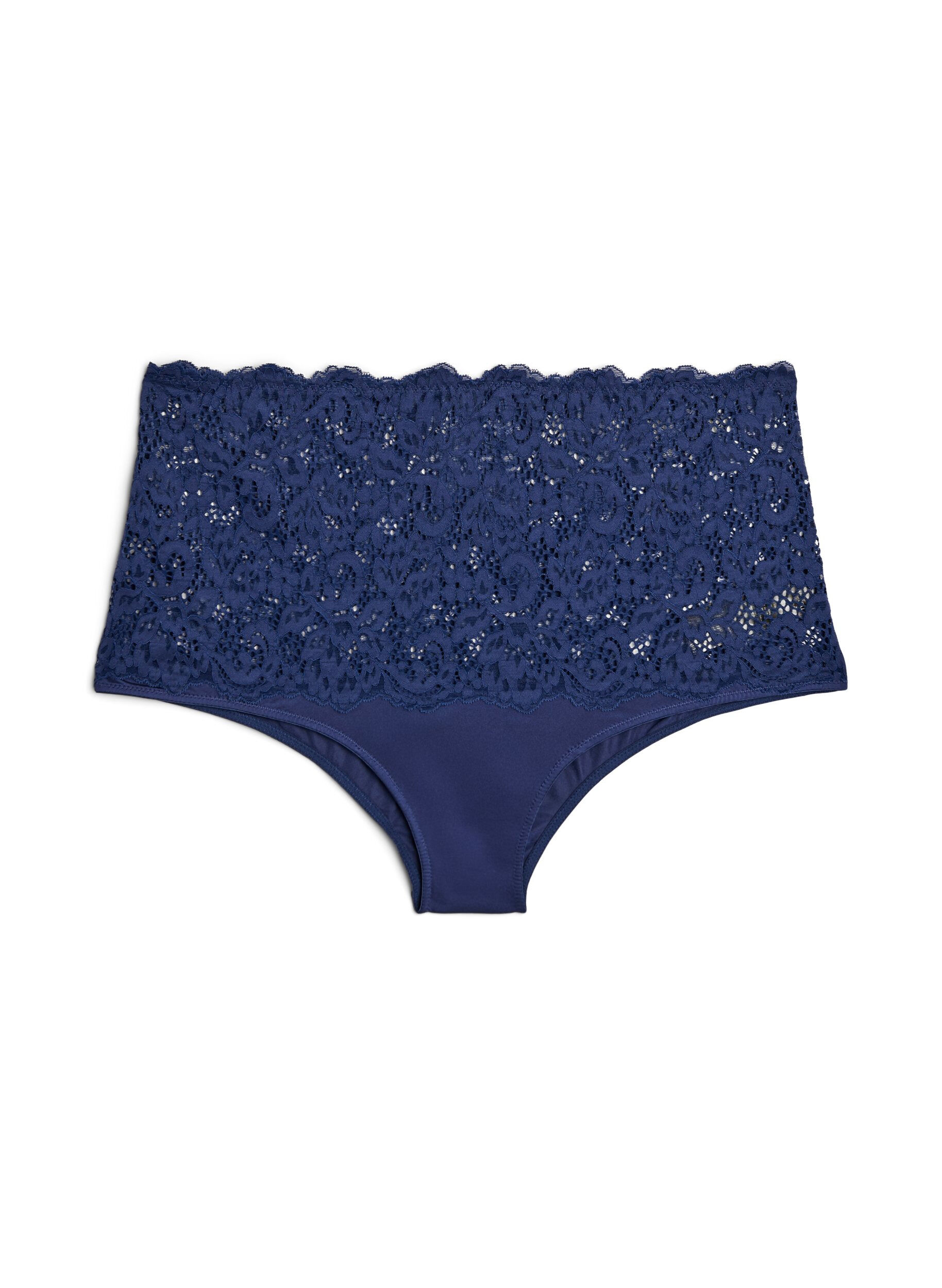 Zizzi Hipster-Panty mit hoher Taille und Spitze, Medieval Blue, Packshot image number 0