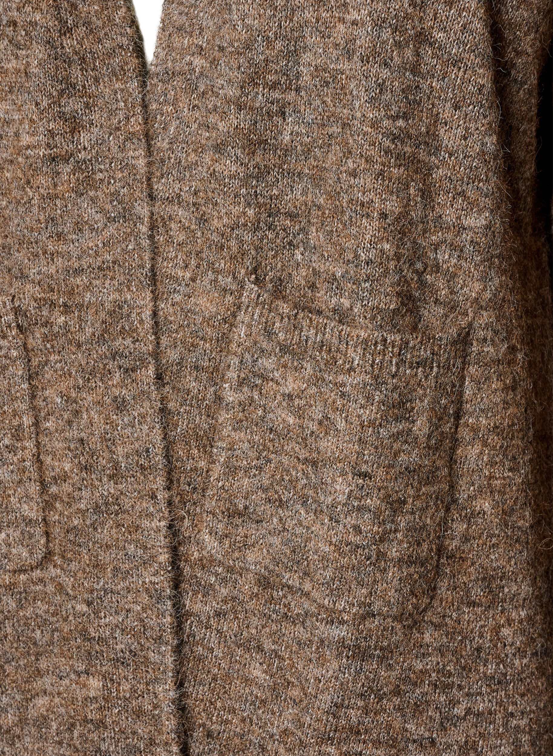 ZizziLange Strickjacke mit Taschen, Braun, Packshot image number 2