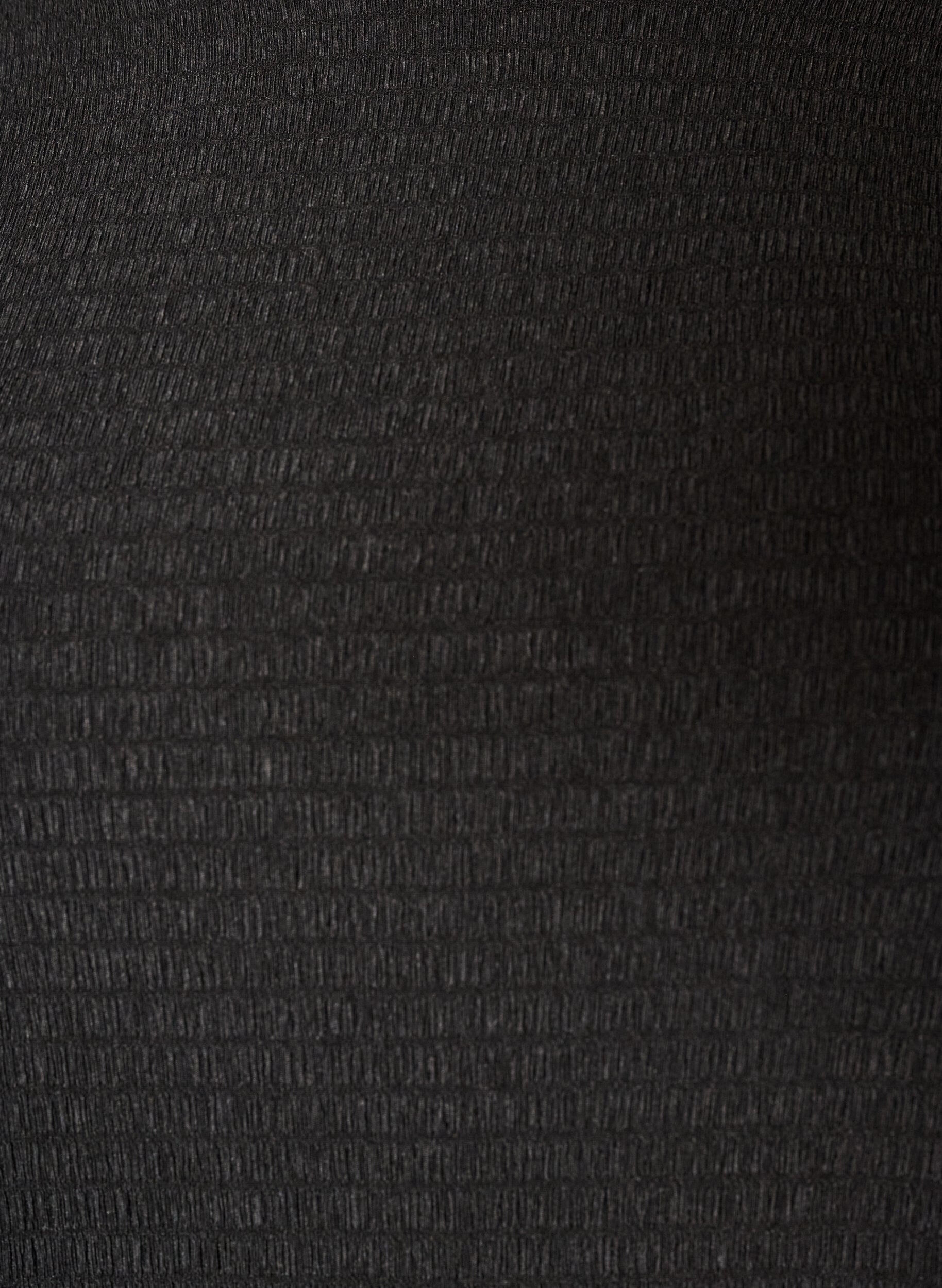 ZizziStrukturierte Bluse mit gewellten Kanten, Schwarz, Packshot image number 2