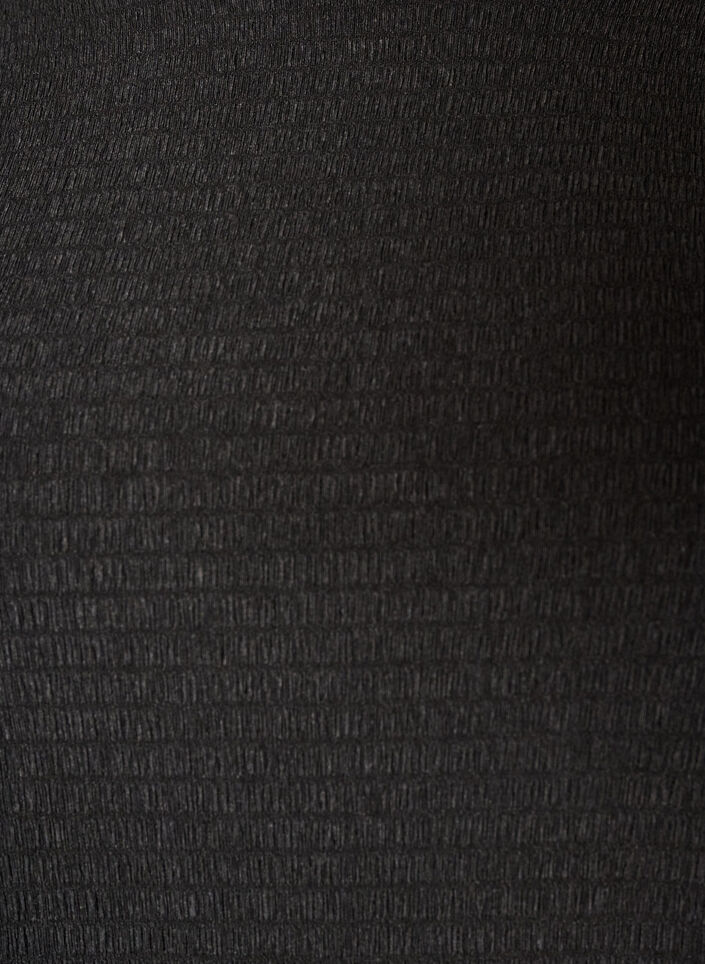 Strukturierte Bluse mit gewellten Kanten, Schwarz, Packshot image number 2